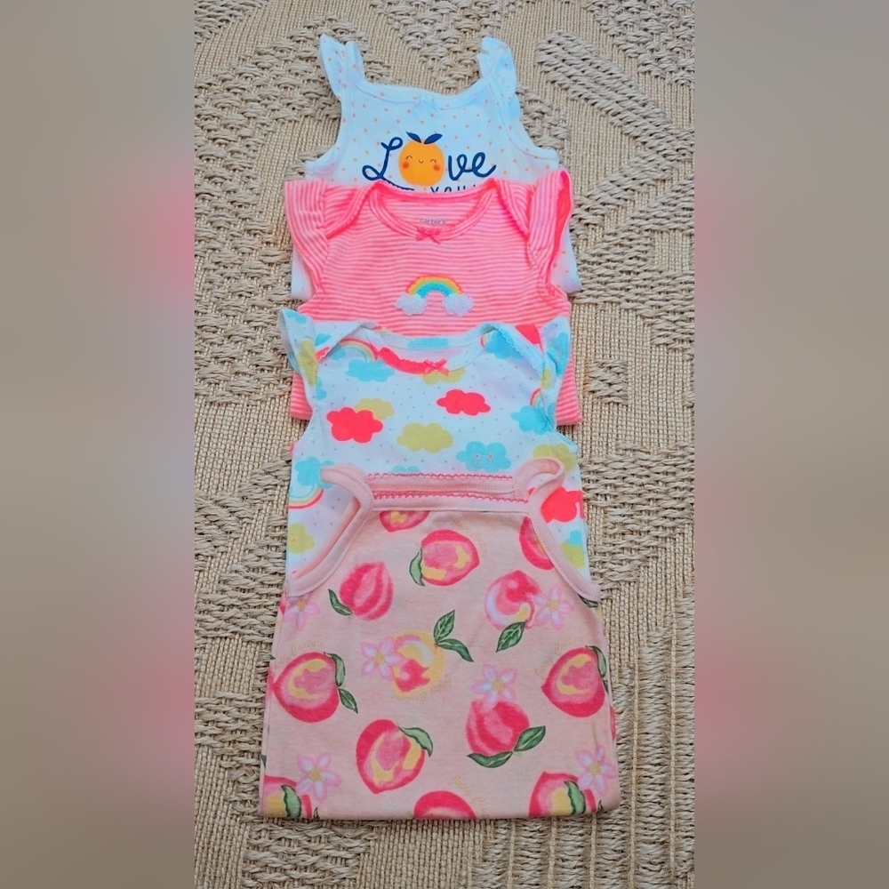Carter's White and Neon Baby Onesie